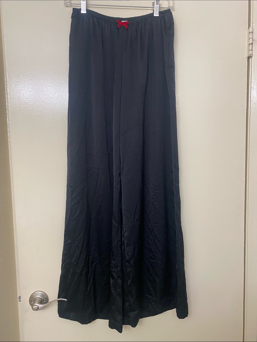 Black Satin Lounge Pants - Picture 3 of 6